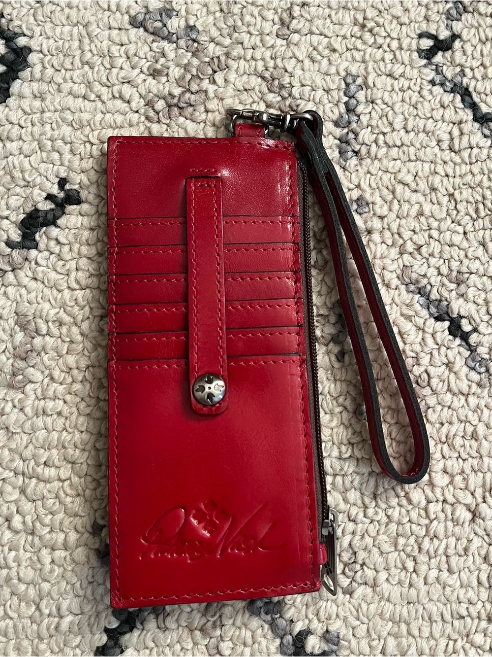 Patricia Nash Red Leather Wristlet Wallet Travel